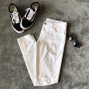 Vans | Distressed Skinny White Jeans